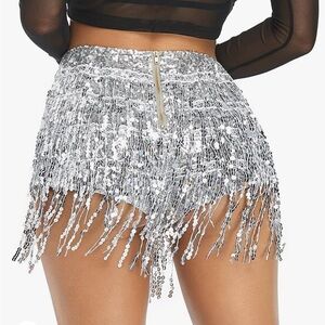 Sequin Sparkly Fringe Hot Shorts